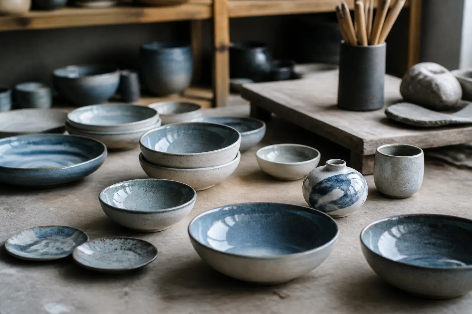 Peças de artesanato e cerâmica